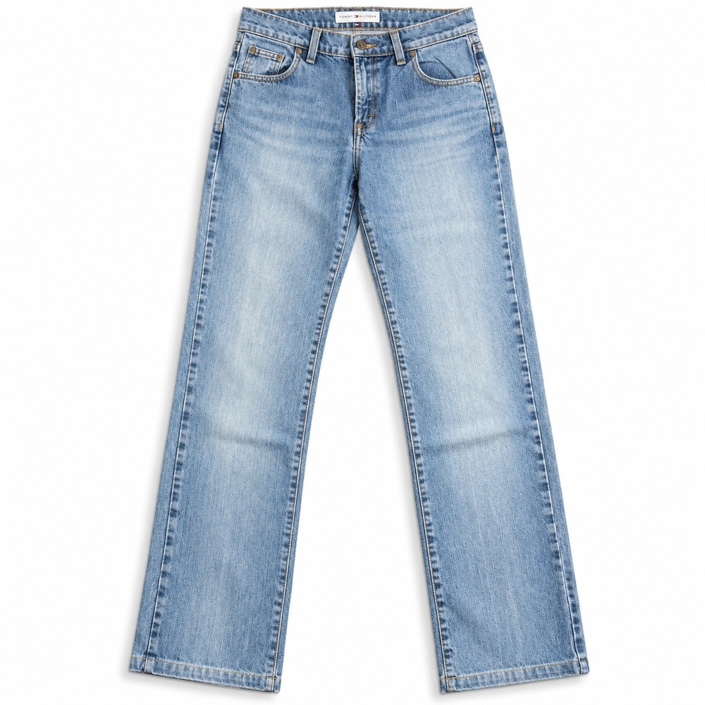 Tommy Hilfiger Straight Leg Jeans Light Wash Denim Women's Small Made in Canada